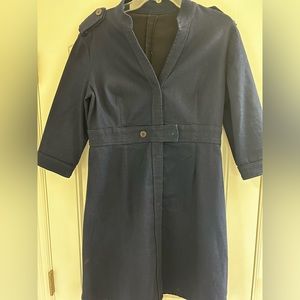 Denim military style button up dress